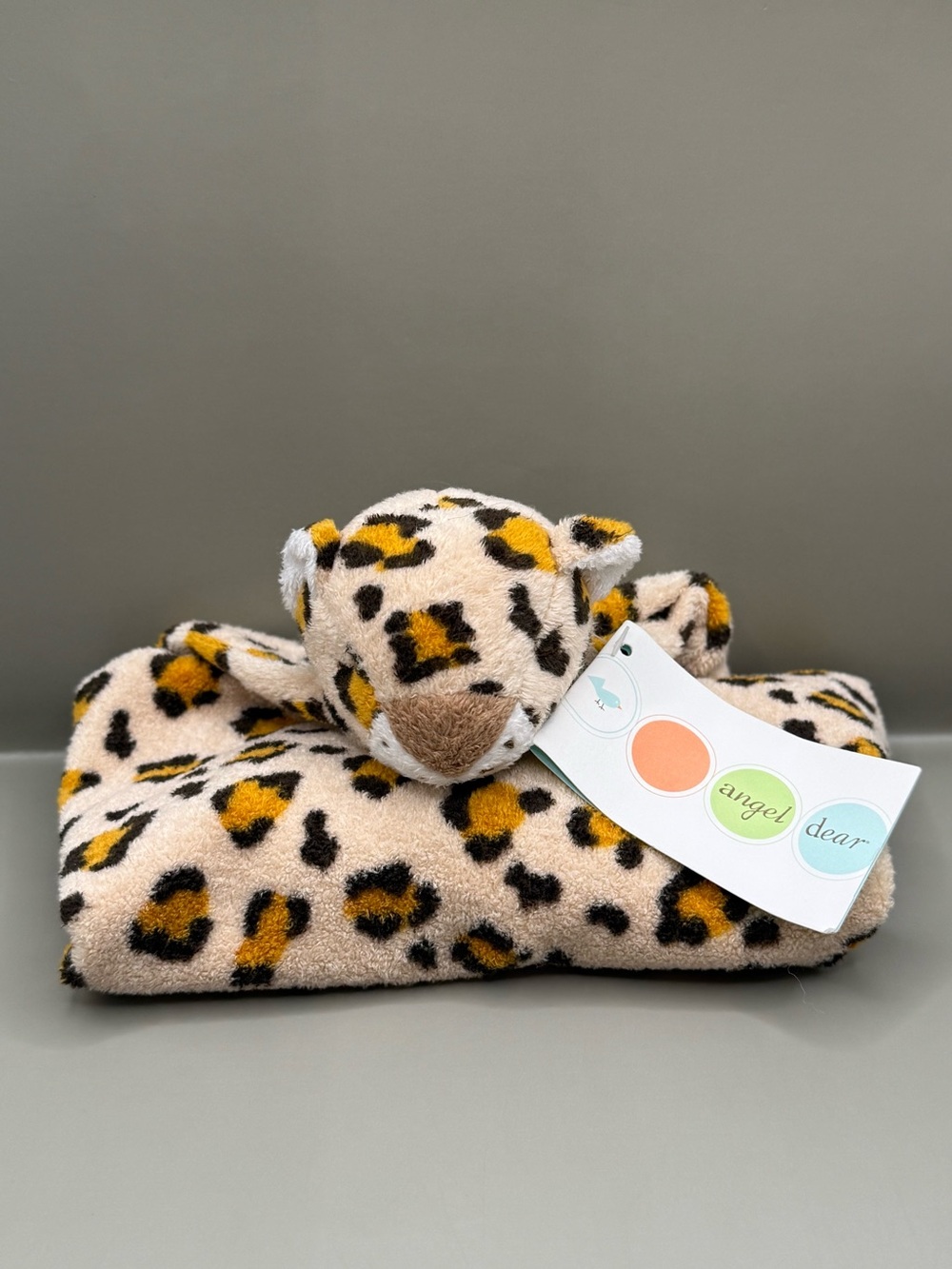 NWT Angel Dear Baby Leopard Cheetah Lovey Plush Soother Security Blanket